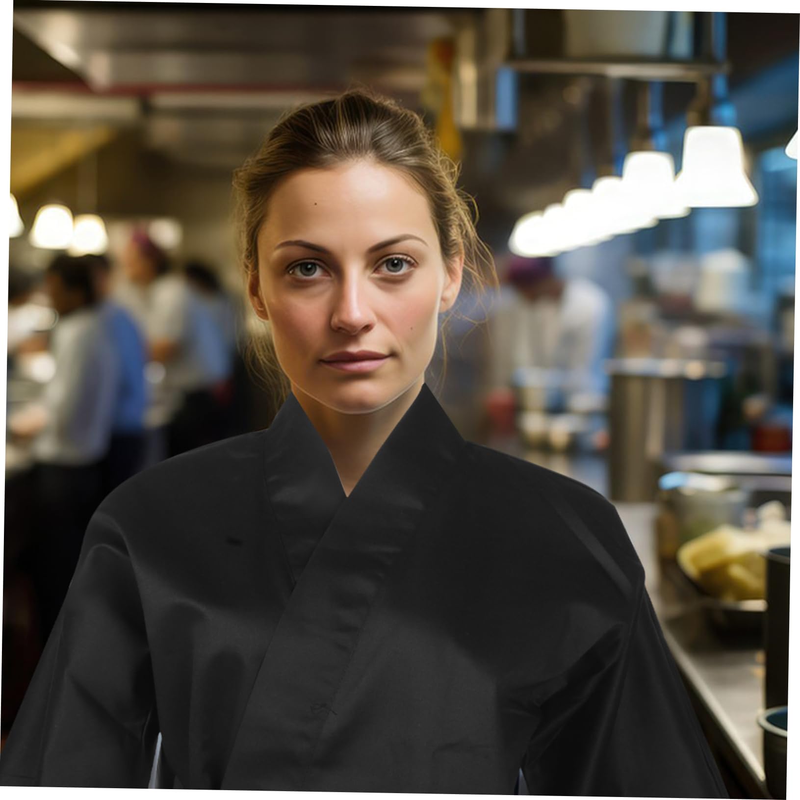 FOMIYES Ropa de Trabajo de Chef Japonesa Kimono Chaqueta de Chef de Sushi para Hombre Disfraz para Bares de Sushi Izakayas y Establecimientos de Cocina Japonesa