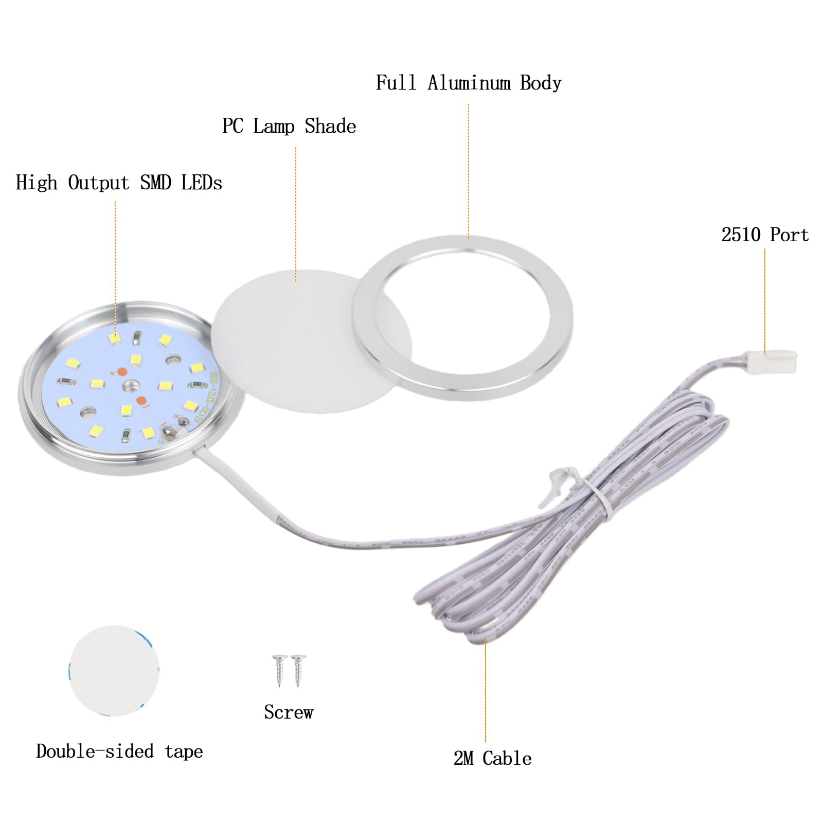 Lot de 6 Spotlights LED Intérieurs 12V Camping-Car Dimmables avec Télécommande Adaptateur Séparateur 6000K Blanc Froid 2W pour T4 T5 Bateau Argenté