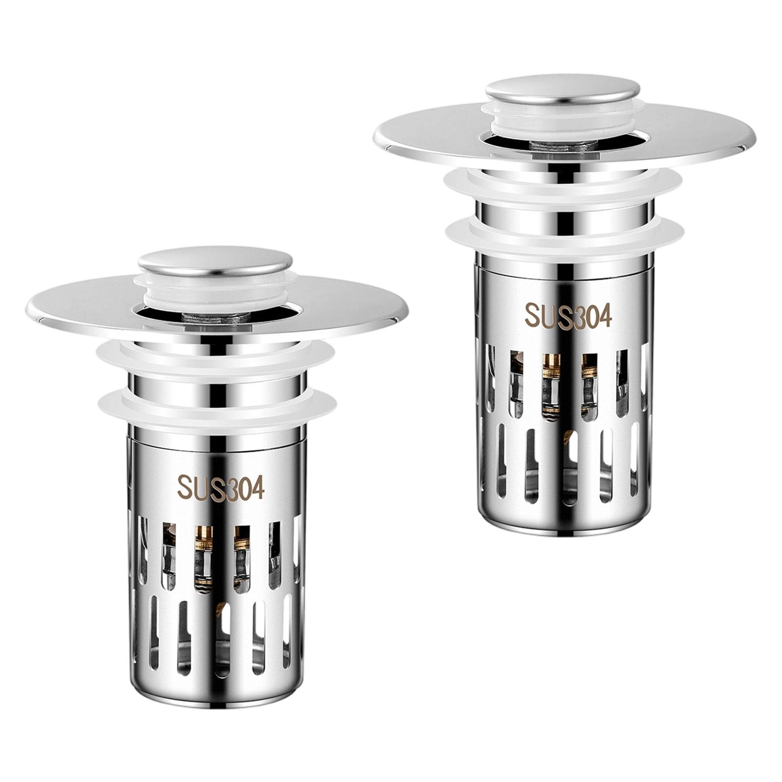 Not Clog Drain Strainer Popup Design Press Down Stoppers Suitable for Sink & Bathtubs General Press Button Leak Proof Sink