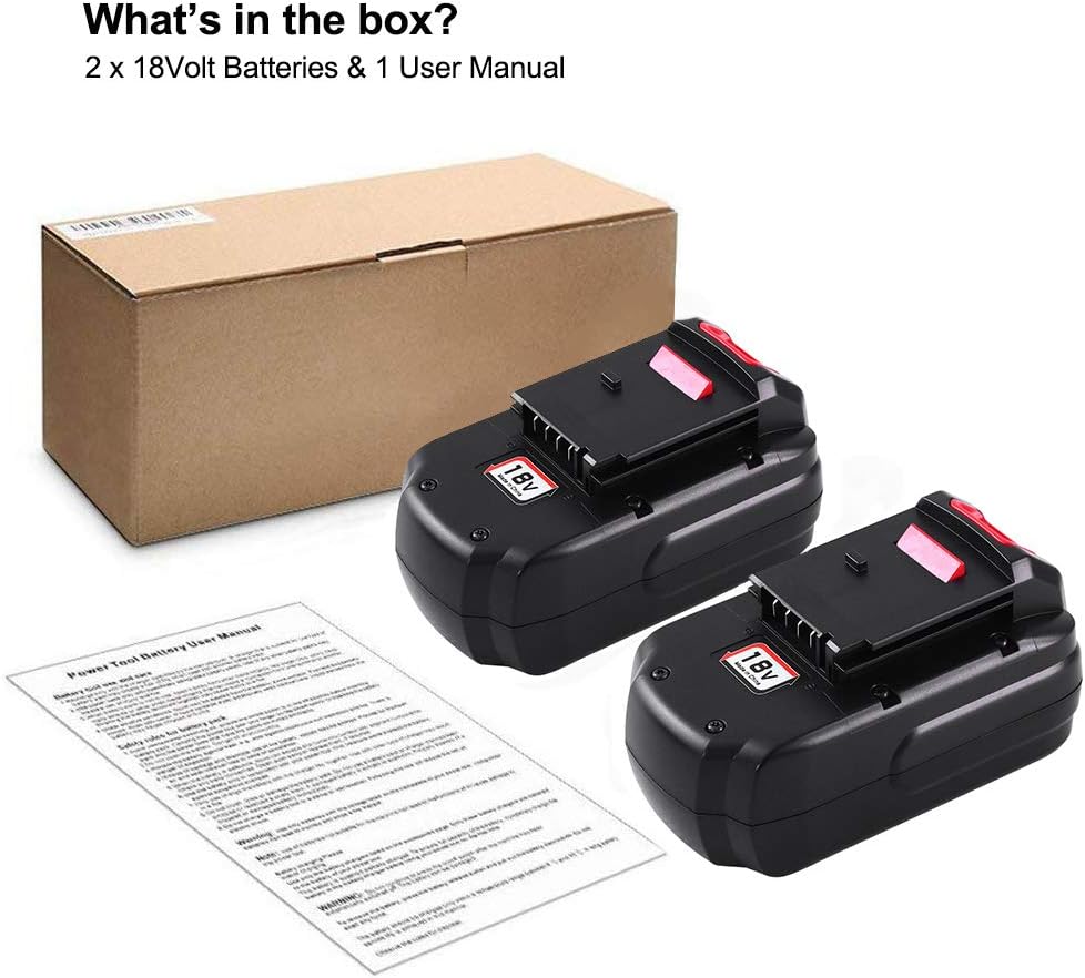 3.6Ah Replacement Battery Compatible with Porter Cable 18V Battery Ni-MH PC18B Battery Replacement PCC489N PCMVC PCXMVC Cordless Power Tools 2Packs