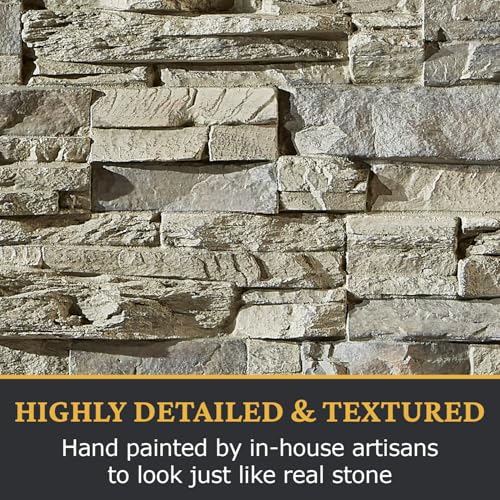 AZ Faux High-Density Polyurethane Faux Stone Ledger for Interior and Exterior Decor | Stacked Stone Ledger | Sedona | Slate Gray