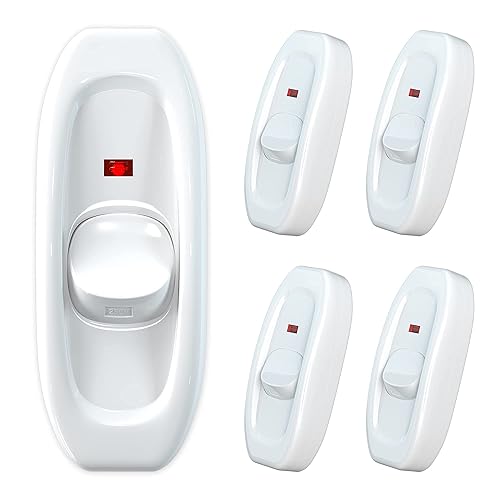 Miniatura 22 de Paquete de 2 interruptores para electrodomésticos, botón de encendido/apagado, lámpara de mesa, luz de escritorio, interruptor de cable en línea