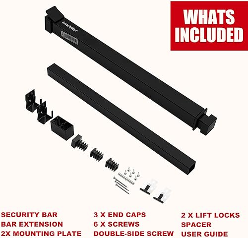Miniatura 8 de SecurityMan Barra de seguridad para ventana, fácil de instalar para ventanas horizontalesverticales, barra de bloqueo de ventana ajustable (a prueba