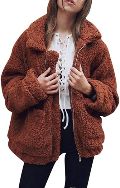 long sleeve lapel zipper pockets coats