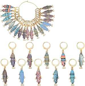 SUNNYCLUE 20Pcs Enamel Rabbit Stitch Markers - Alloy Crochet Markers With Leverback Clasps For Knitting & Jewelry