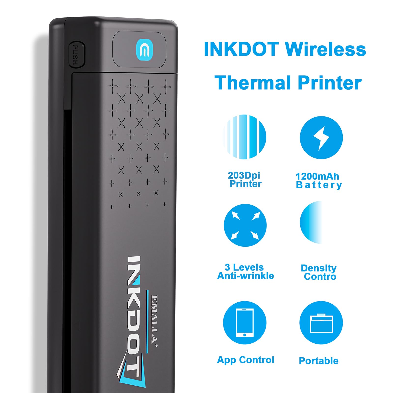 Imprimante de tatouage thermique Bluetooth 203 DPI haute résolution sans fil portable pour artistes iOS Windows