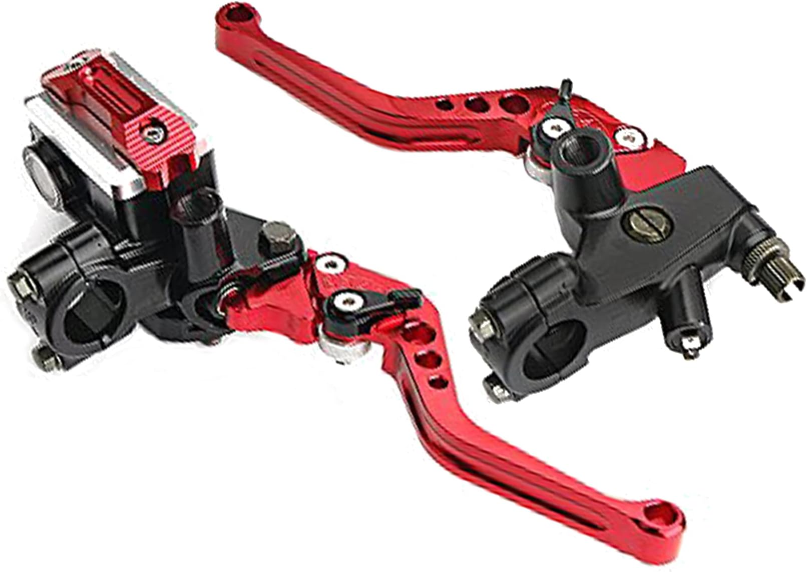 PLSUSJHAO Motorcycle Brake Clutch Lever Universal 7/8 inch 22mm Motorbike Handlebar Brake Master Cylinder Reservoir Red Brake Levers Set for Dirt Bike Scooters