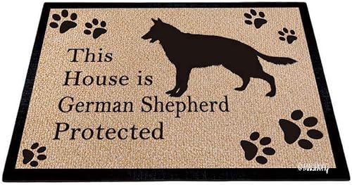 Vista 26 de Tapete con diseño de silueta de perro, diseño de pastor alemán, con estampado de huellas de perro, para decoración del hogar, 23.6 x 15.7 pulgadas