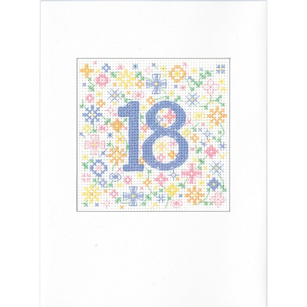 Heritage Crafts N/A 18Th Birthday Card Cross Stitch Kit