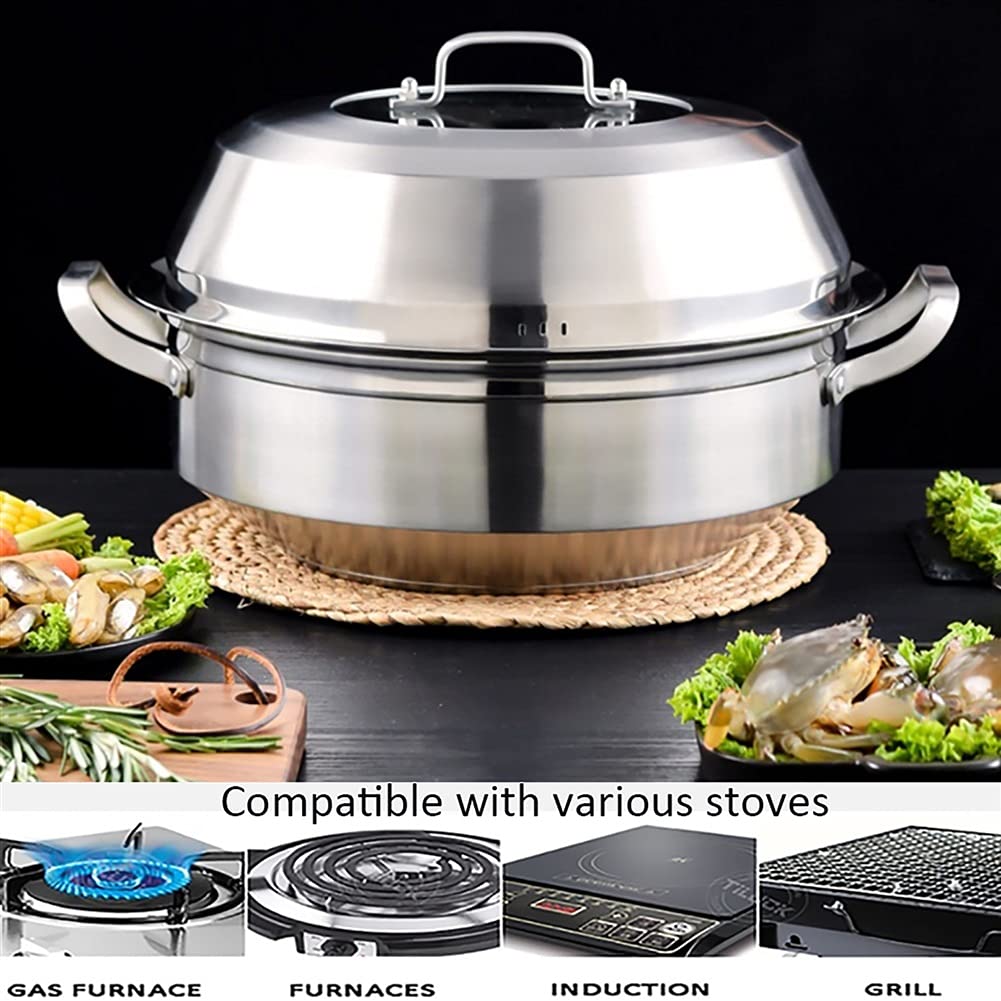 Olla arrocera de Acero inoxidable 304 para cocinar al Vapor o Caldo, olla espesadora doméstica (30/32/34 cm) para cocina de Gas o de inducción (30 cm)