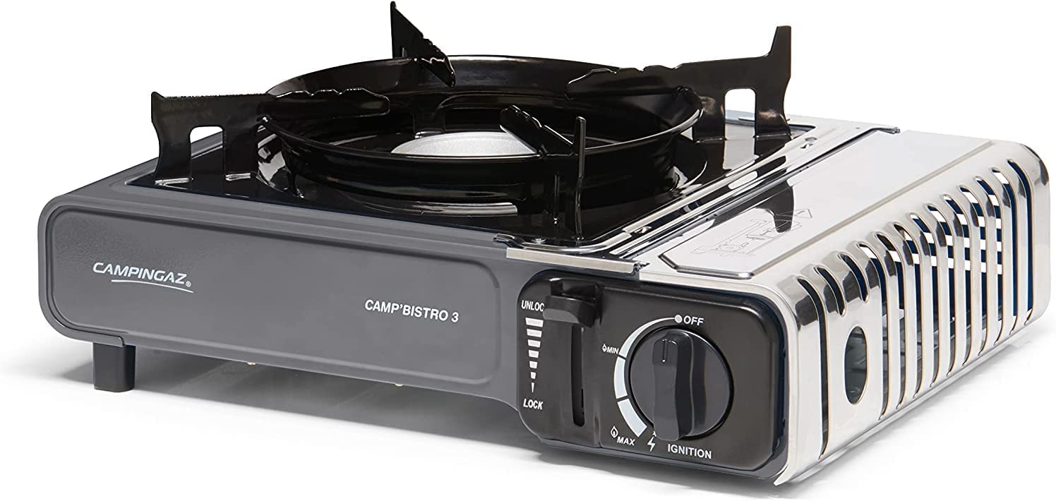 FYSHOP. PACK Campingaz Camp Bistro hornillo de Gas Individual, hornillo de Camping, Potencia 2200 W + 6 CARTUCHOS DE GAS SUPER EGO
