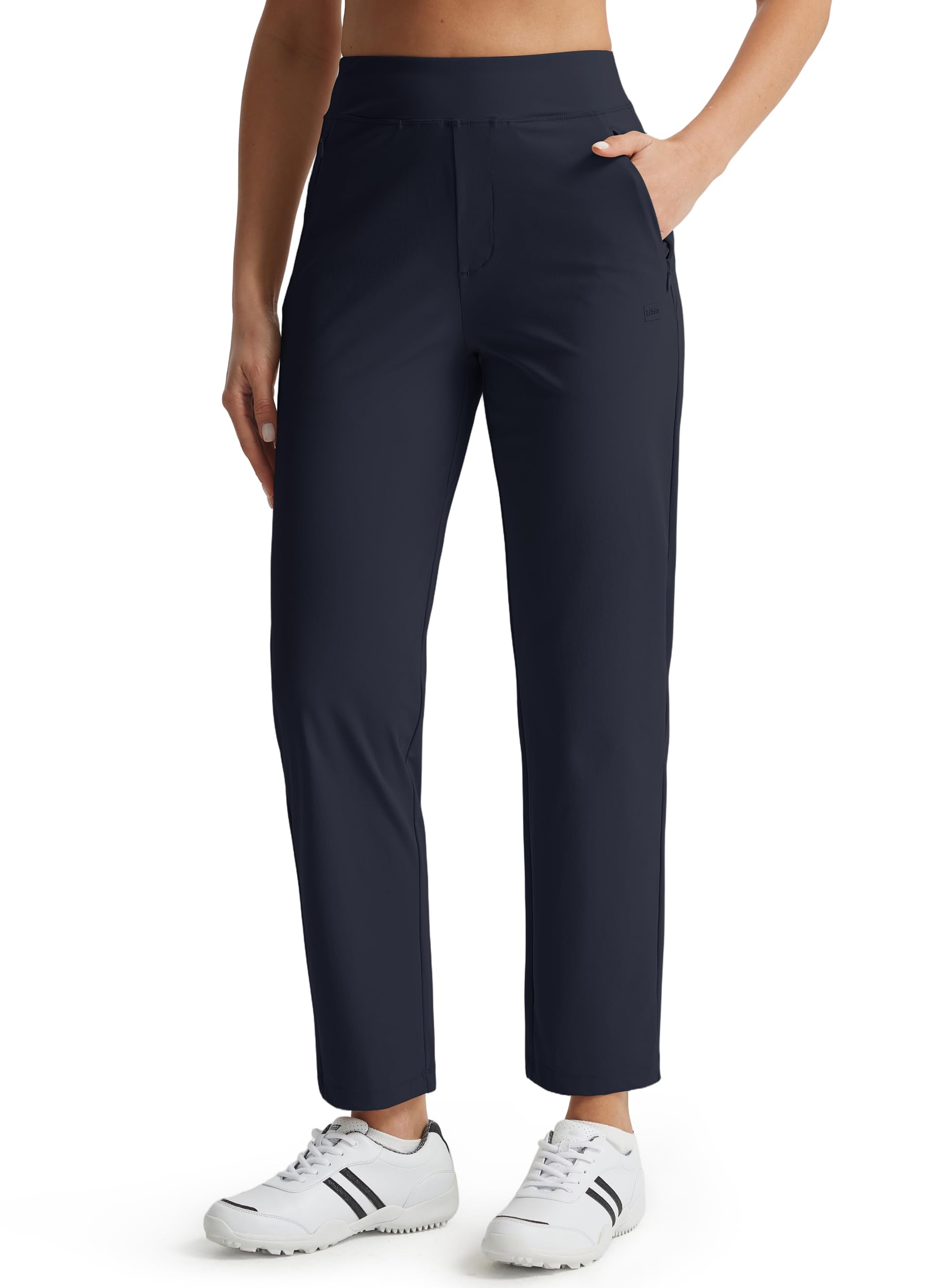 Libin Women's Golf Pants Stretchy Travel Dress High Waisted | 25''/27''/29'', Zipper Pockets, Soft, Quick Dry, UPF, Straight Leg, Slim Fit, Elastic, Work, Business, Casual, Trip, Daily