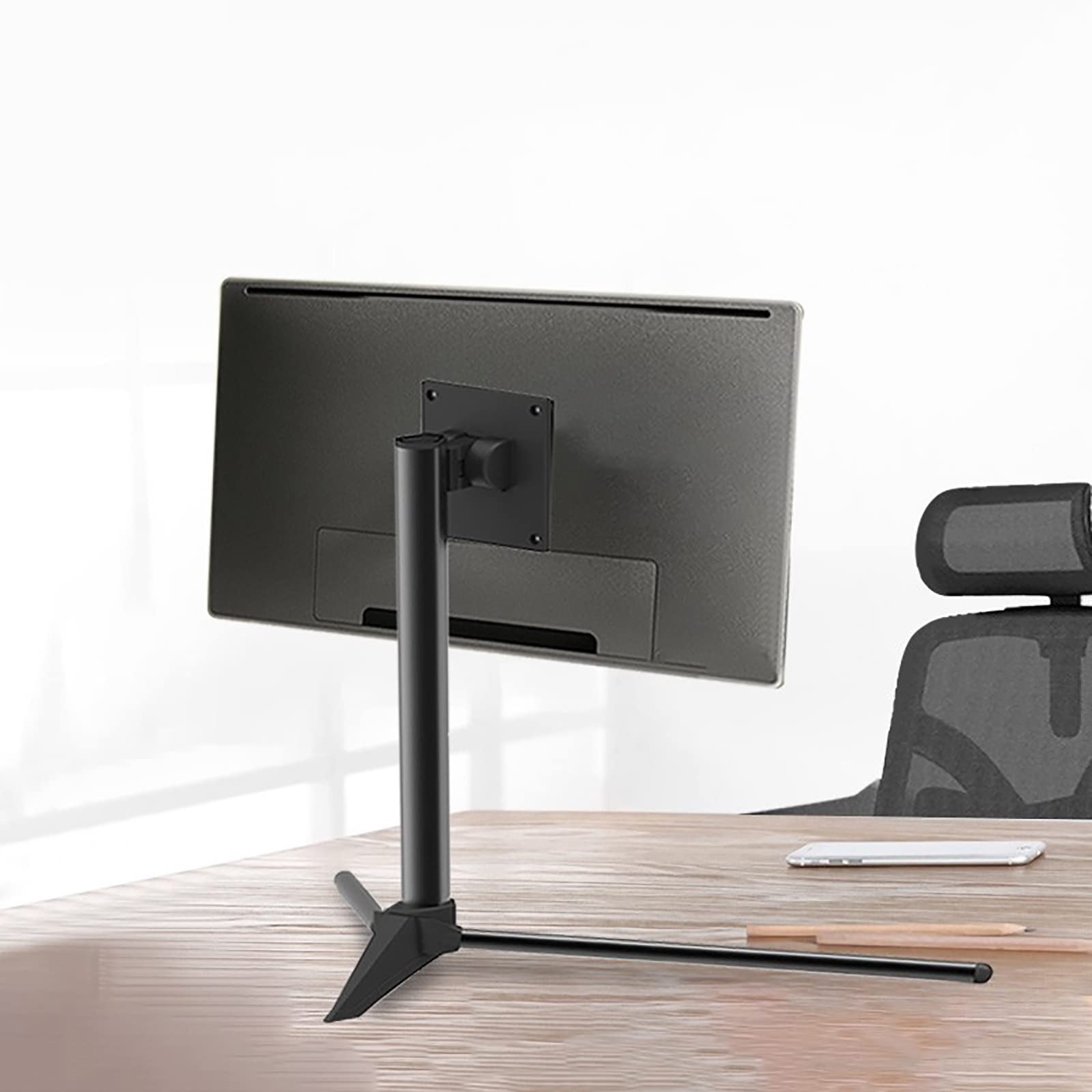 asdchZen Single Monitor Mount Stand,Monitor Mount With Height Adjustable,Free-Standing Monitor Riser For 32-34 Inch Monitor,Hold Up To 6Kg/13Lbs