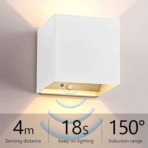 Miniatura 2 de SURPALIG Lámpara de pared con sensor de movimiento para interiores, moderna, funciona con pilas, recargable, magnética, inalámbrica, luz nocturna