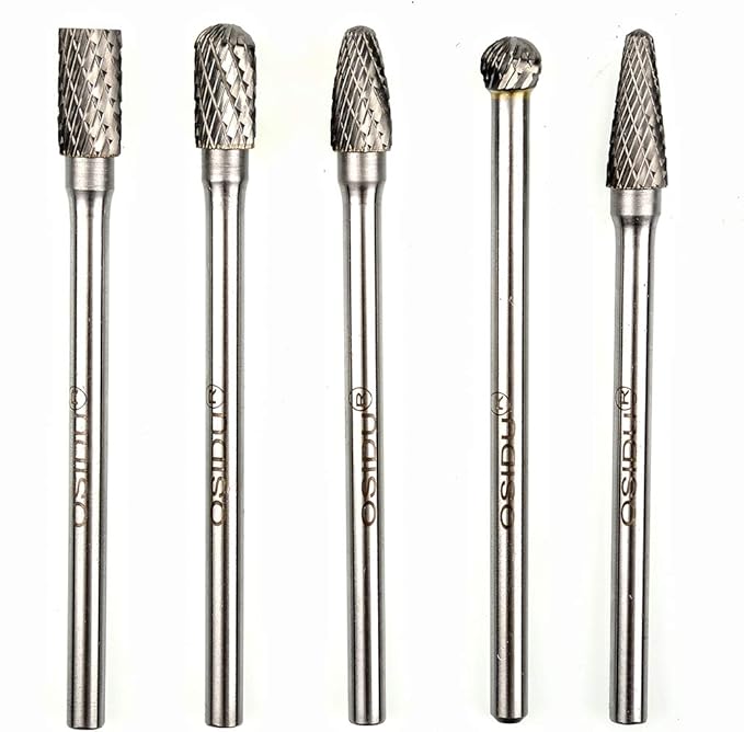 OSIDU Carbide Burrs Set 5pcs Extra Long Shank Carbide