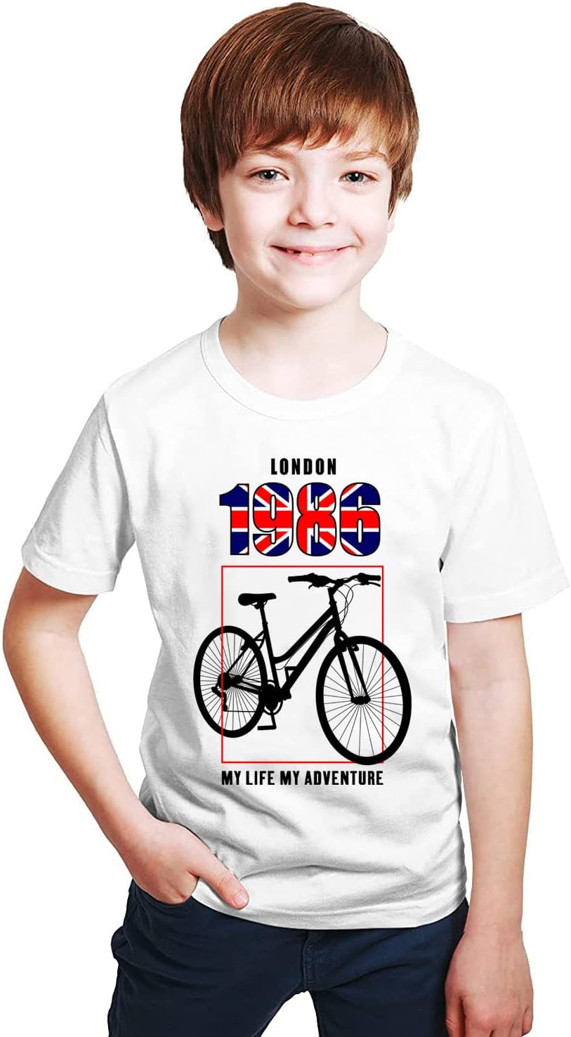 INDISSHUnisex Kid's Cotton Half Sleeves Printed T-Shirt|(London-1986)