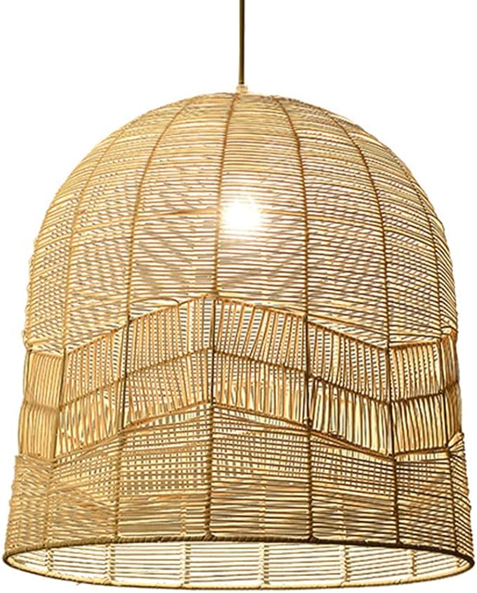 RCIDOS RCIDOS Onregelmatige Vine Dome Hanglamp Holle Bamboe Mand Ambachtelijke Kroonluchter Lamp Scandinavische Handgeweven Hanglamp Landelijke Stijl Zijgloed Droplight Voor Keukeneiland Woonkamer Rustiek