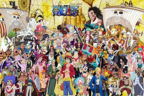 JCYMC Jigsaw Puzzle 1000 Piezas One Piece Monkey D. Luffy Poster Japón Anime para Adultos Juegos...