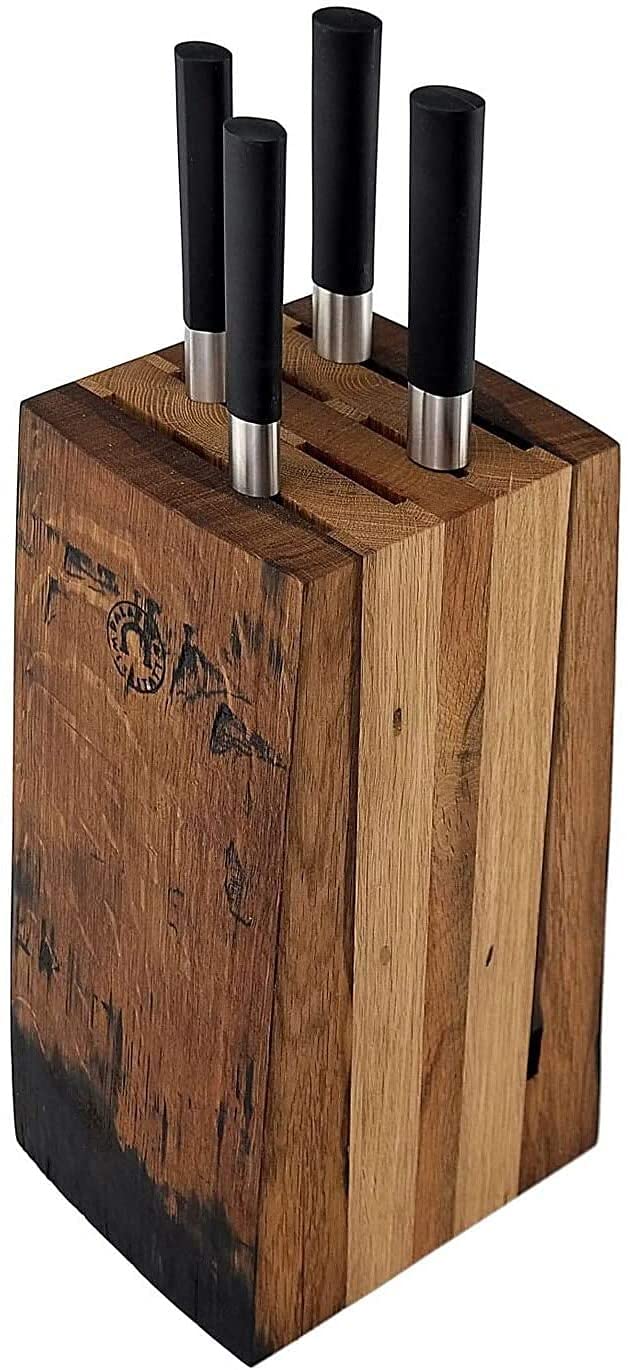 Palatina Werkstatt Kai Wasabi Black Set di 4 Coltelli da Cucina + Ceppo in Rovere Fatto a Mano