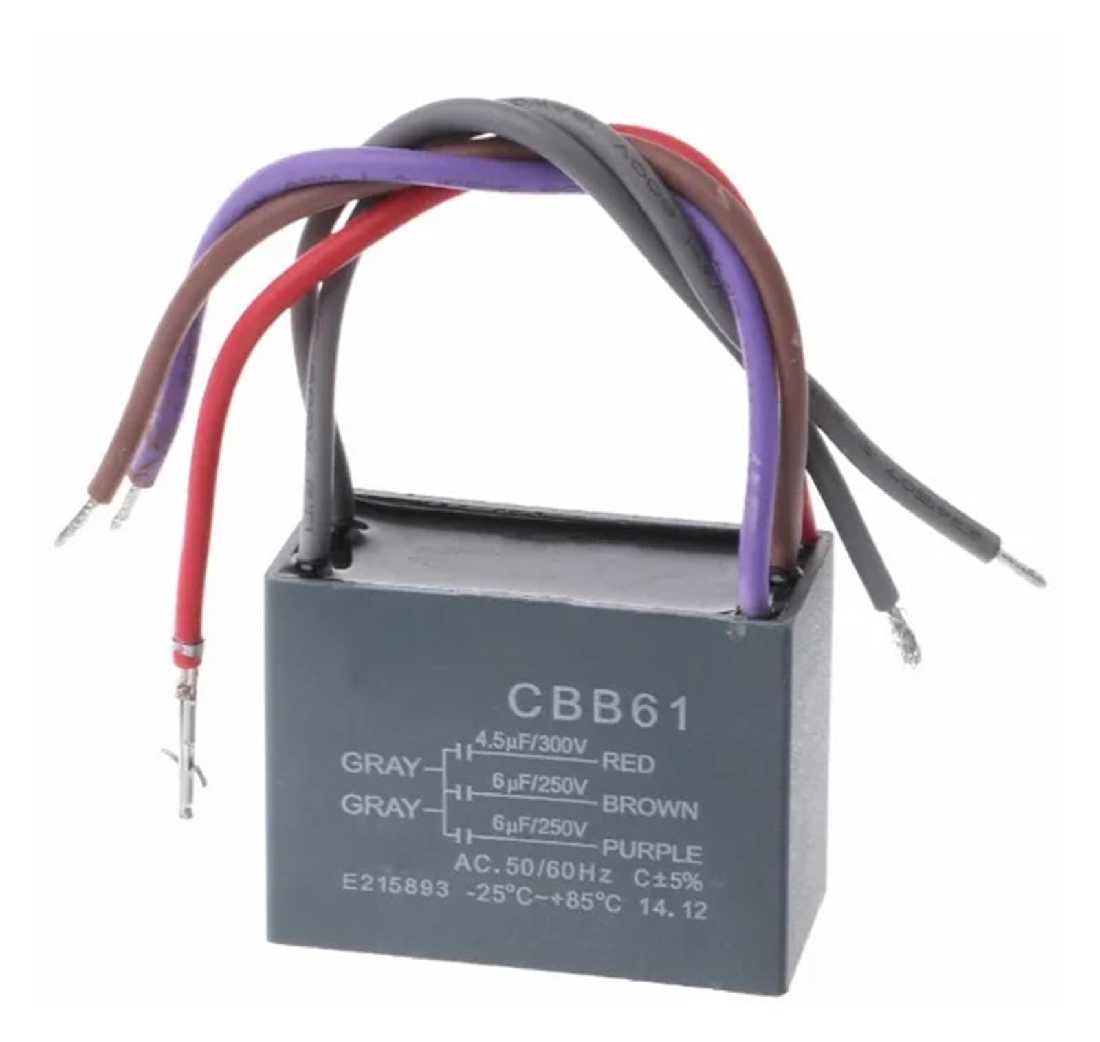 LEOTNNDQ CBB61 Capacitor 4.5uf+6uf+6uf 5 Wire 250V