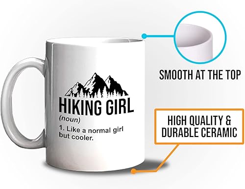 Miniatura 5 de Taza de café de senderismo de 11 oz color blanco  Senderismo Chica  Senderismo Backpacker Backpacker Mountain Boardwalks Mochilero Camping Campfire