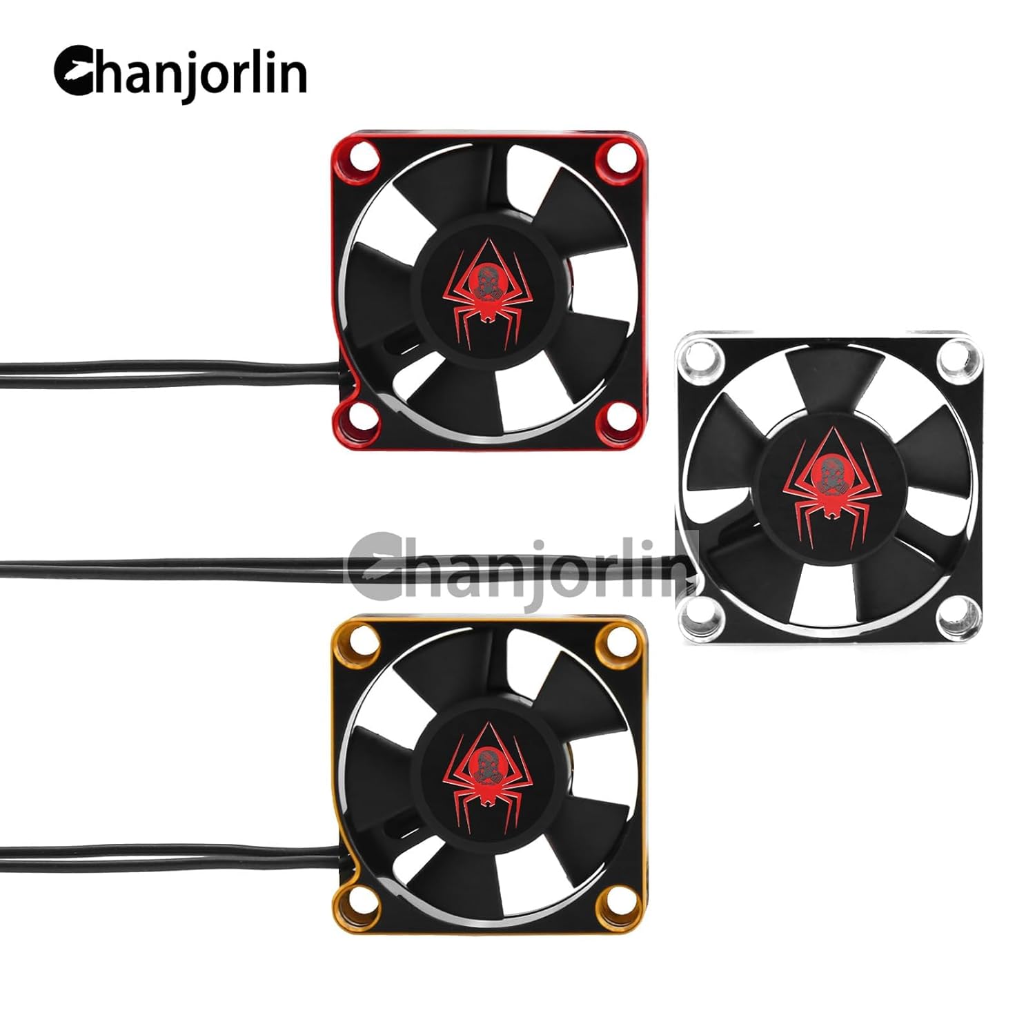 RC Car Metal Motors Cooling Fan 25mm 30mm 35mm 40mm 50mm RC Heatsink 28000RPM ESC Cooling Fans Glod-Black for 1/8 1/10 1/12 Truck Off Road Crawler Car 540 550 Brushless OR Brushed (25mm)