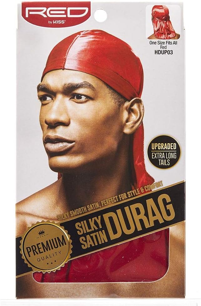 RED BY KISS Premium Silky Satin DURAG Men's Cap Doo RAG