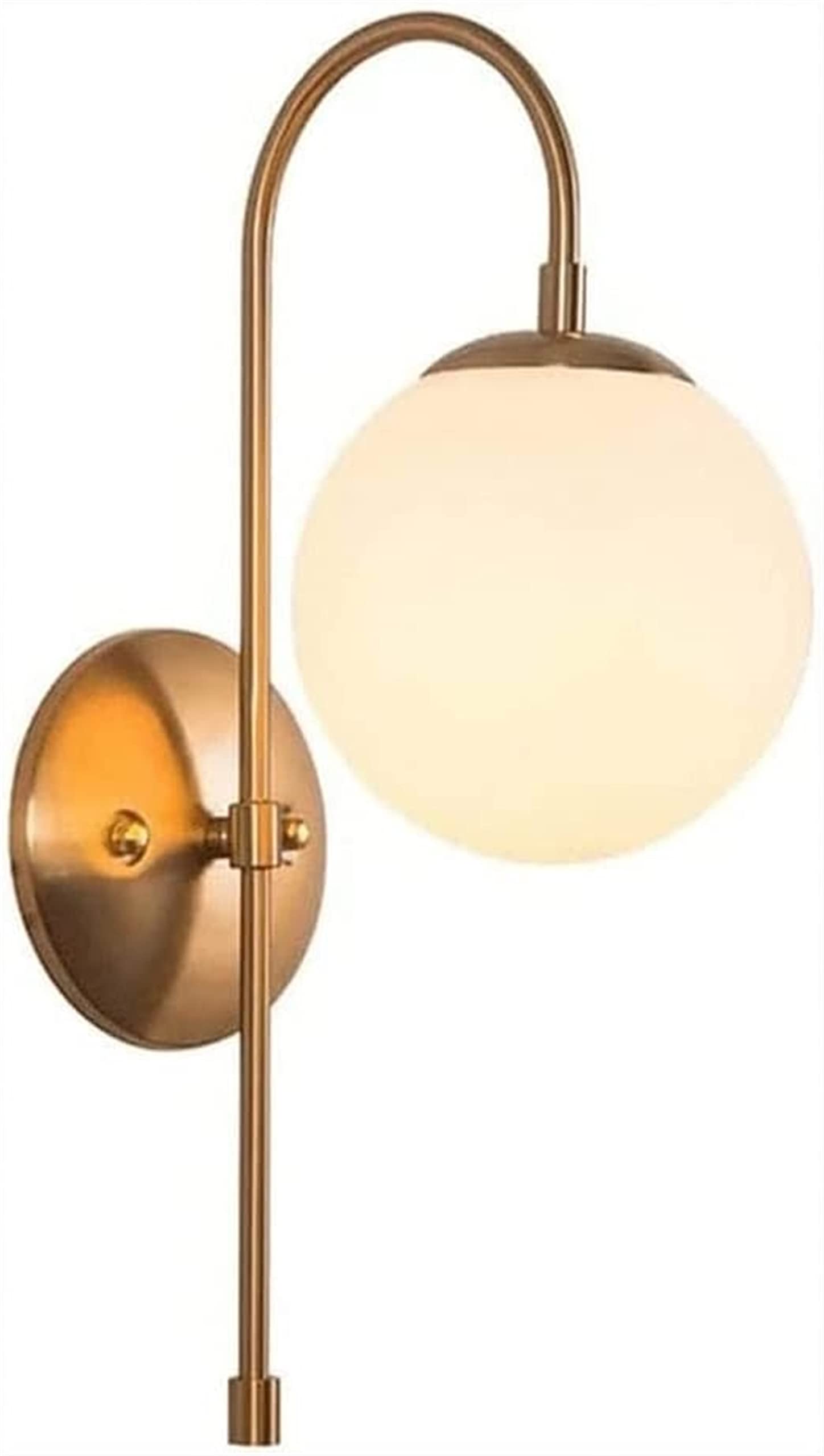 Luminaire mural moderne au design milieu du siècle en métal doré et verre
