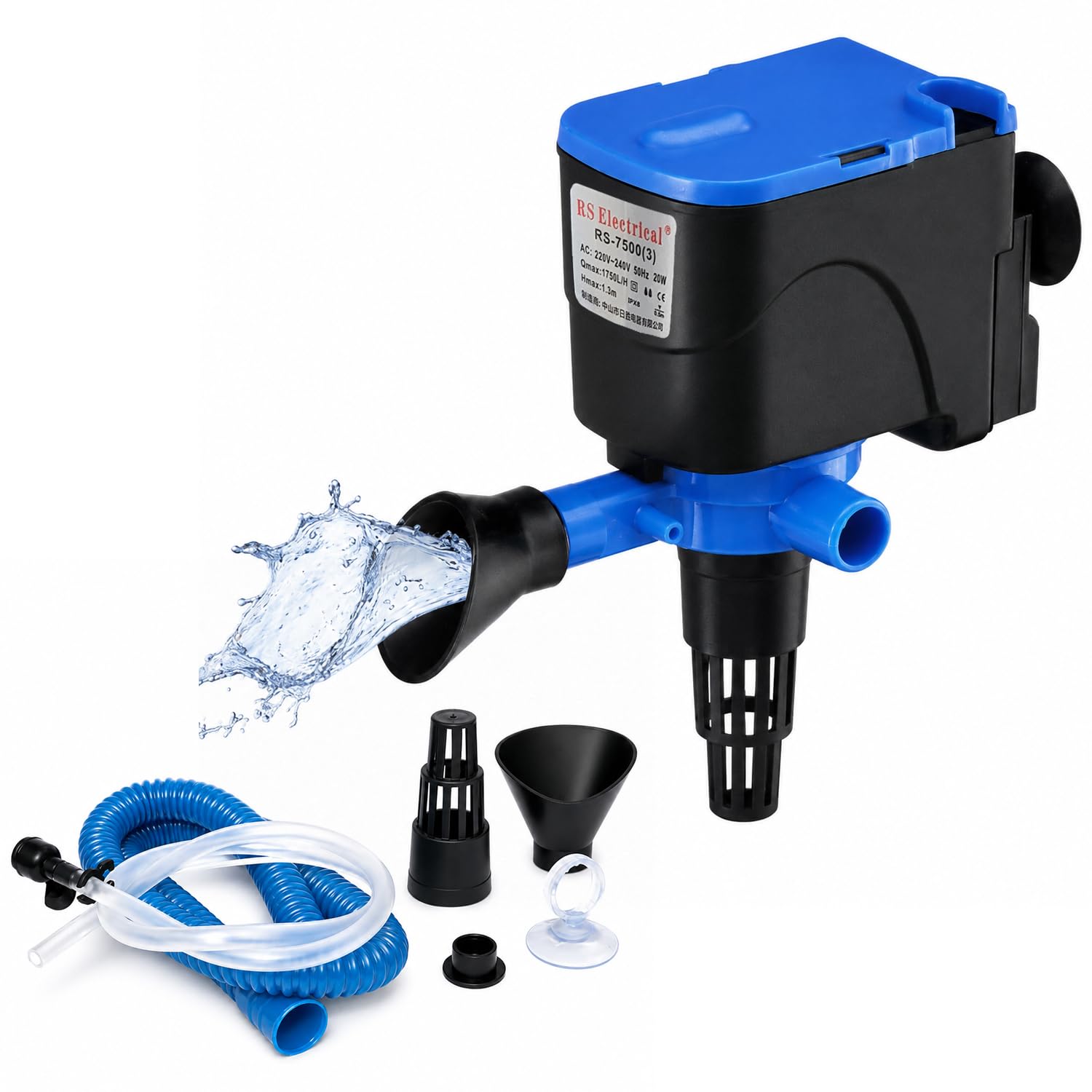Venus Aqua 3-in-1 Aquarium Filter Power Head Pump | RS-7500[3] | 20W | 1750 LPH Water Flow | Filtration, Oxygenation & Water Circulation | Freshwater & Marine Aquariums-image-35