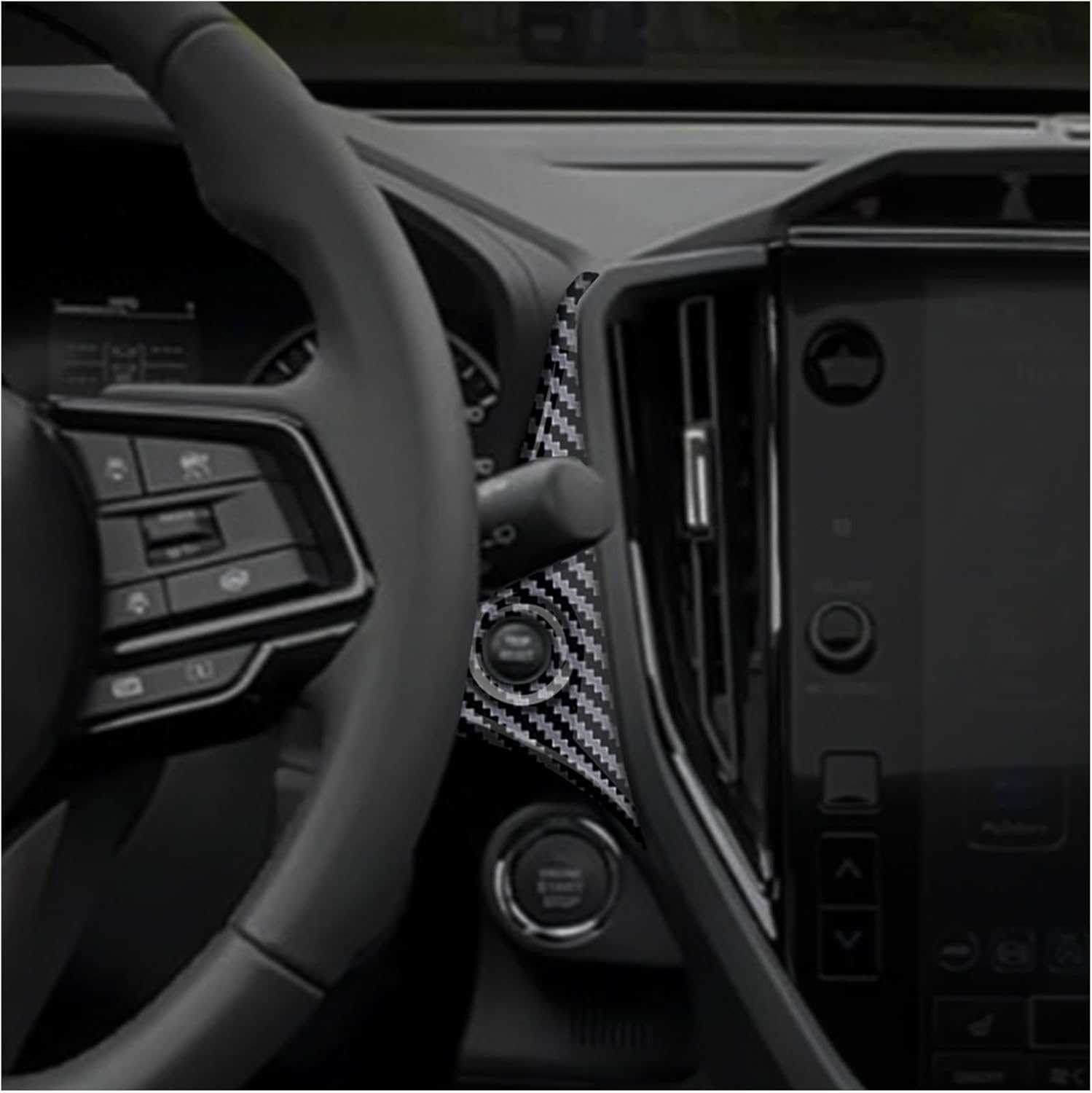 Center Console Start-Stop Button Frame Cover Car ABS Carbon Fiber Style Trim Cover for 2025 Subaru Forester Accessories