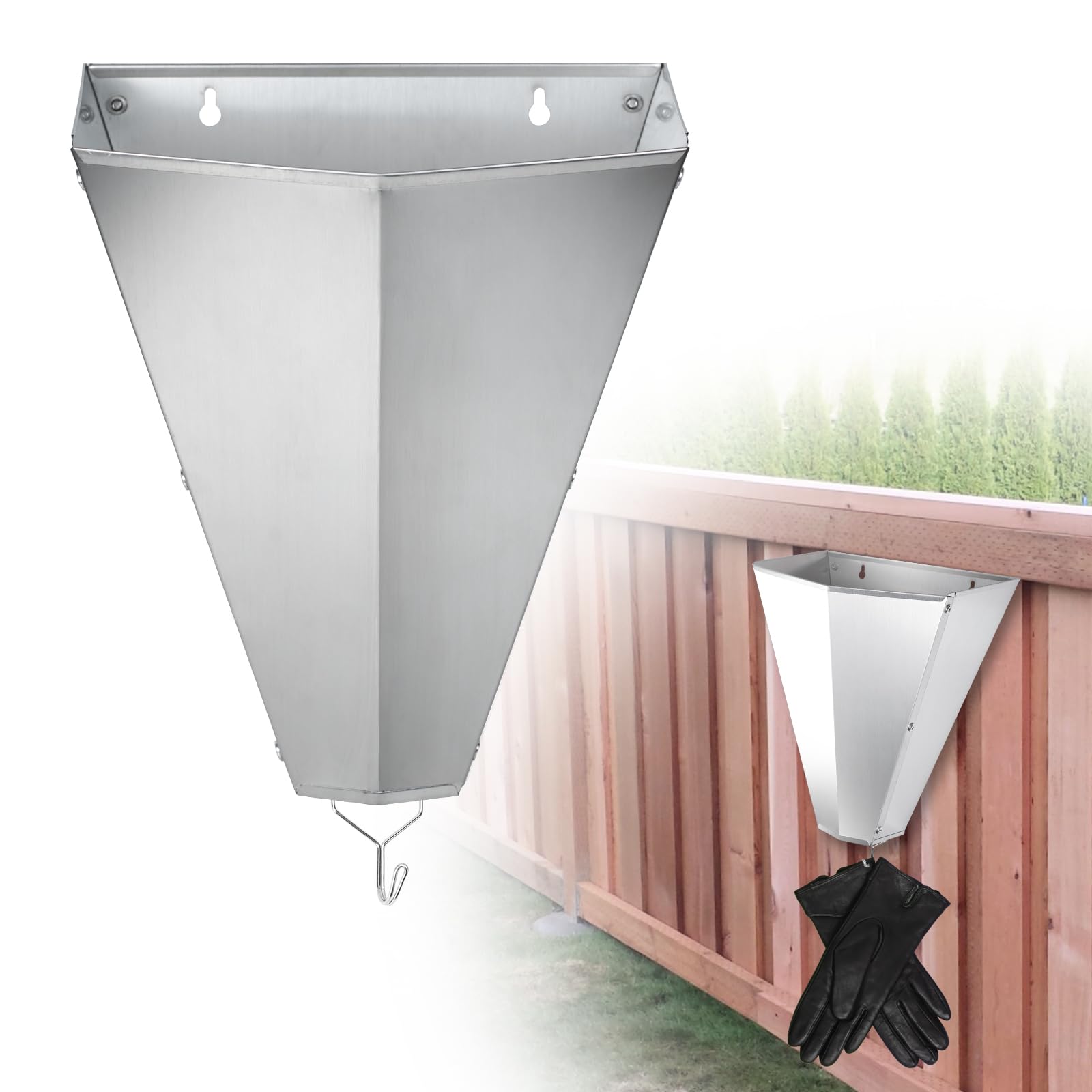 Cono de retención de pollo de acero galvanizado de gran tamaño para aves de corral, adecuado para capas grandes, asadores, asadores y pavos de hasta 14 libras, cono de matar con parte trasera