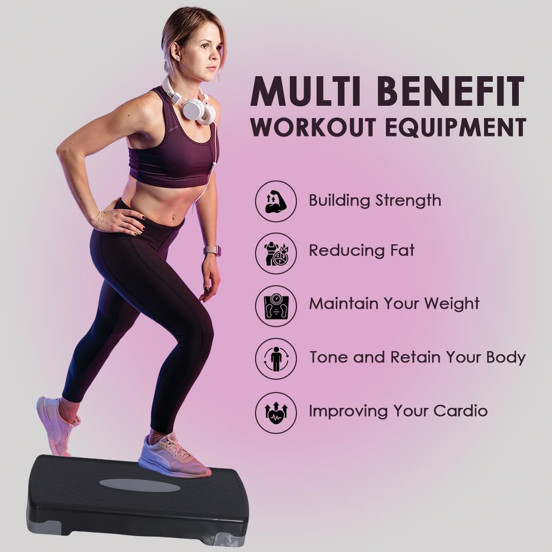 Endless Stepper-Plattform für Aerobic mit 2 Höhen | ABS-Kunststoff | Trainingsstep für Cardio & Fitness | Für Männer & Frauen | Geeignet für Zuhause & Fitnessstudio