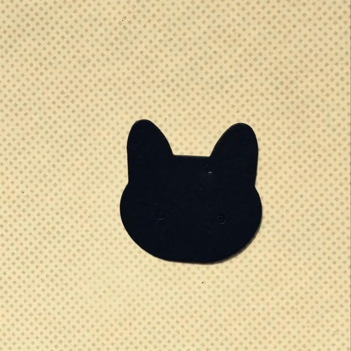 Etiqueta de pendiente en forma de gato en, 3,5x3,5 cm, 500 Uds. Por lote/etiqueta de papel kraft/etiqueta de joyería/etiqueta colgante/etiqueta de ropa/tarjeta-