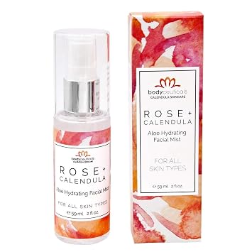 Rose + Calendula Aloe Hydrating Facial Mist - For All Skin Types - Non-GMO, Vegan, Wheat-Free, Gluten-Free, Soy-Free - 2oz