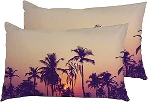 Juego De 2 Fundas De Almohada 16x16" - Estilo Floral Boho En Lino | Para Exteriores E Interiores