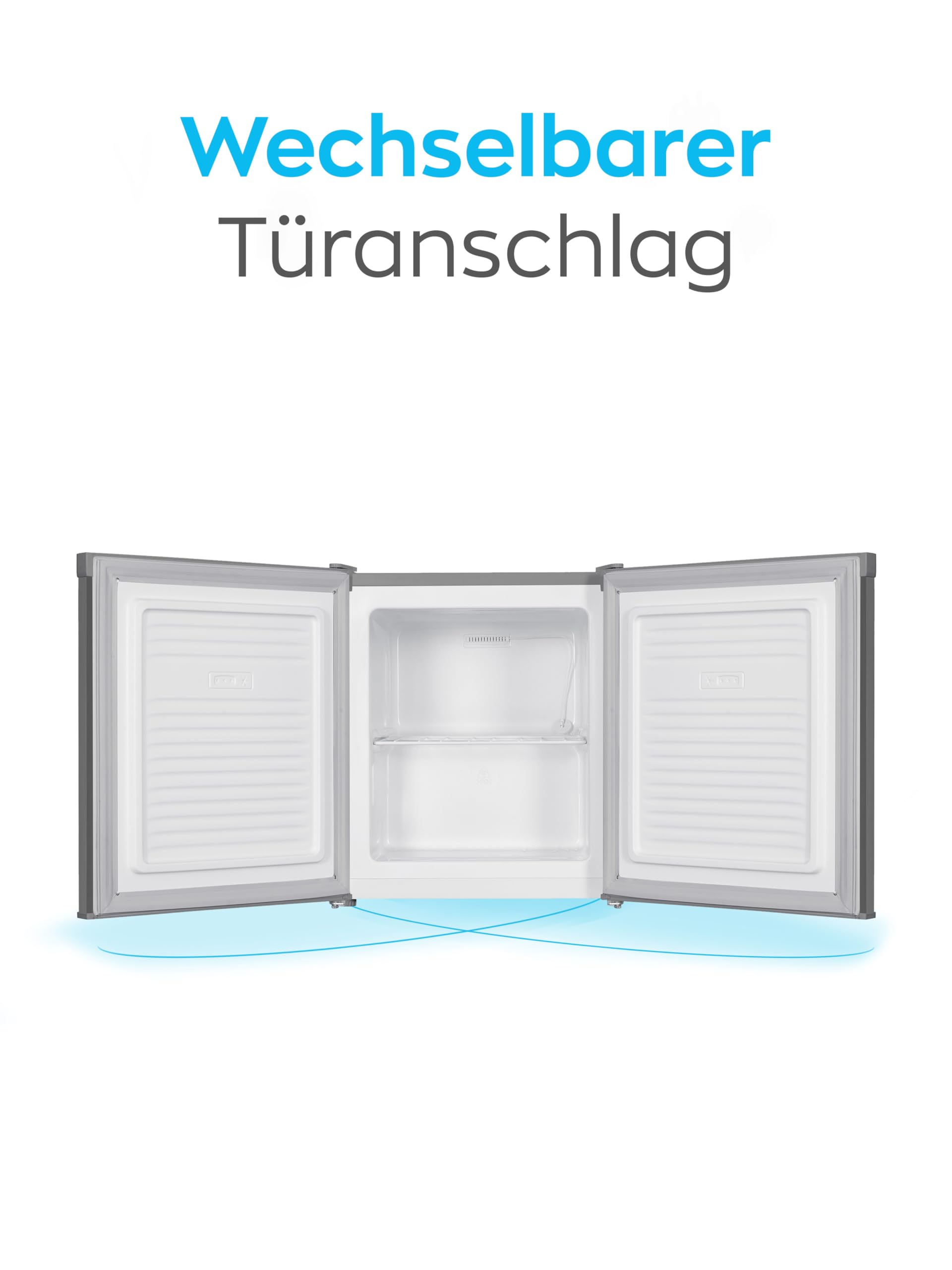 HEINRICHS Mini Gefrierschrank 33L klein kompakt leise:40dB Gefrierbox; wechselbarer Türanschlag; mini Tiefkühltruhe bis zu -18°C,Tiefkühlschrank,perfekt für Büro Camping Outdoor Heinrich´s (inox)
