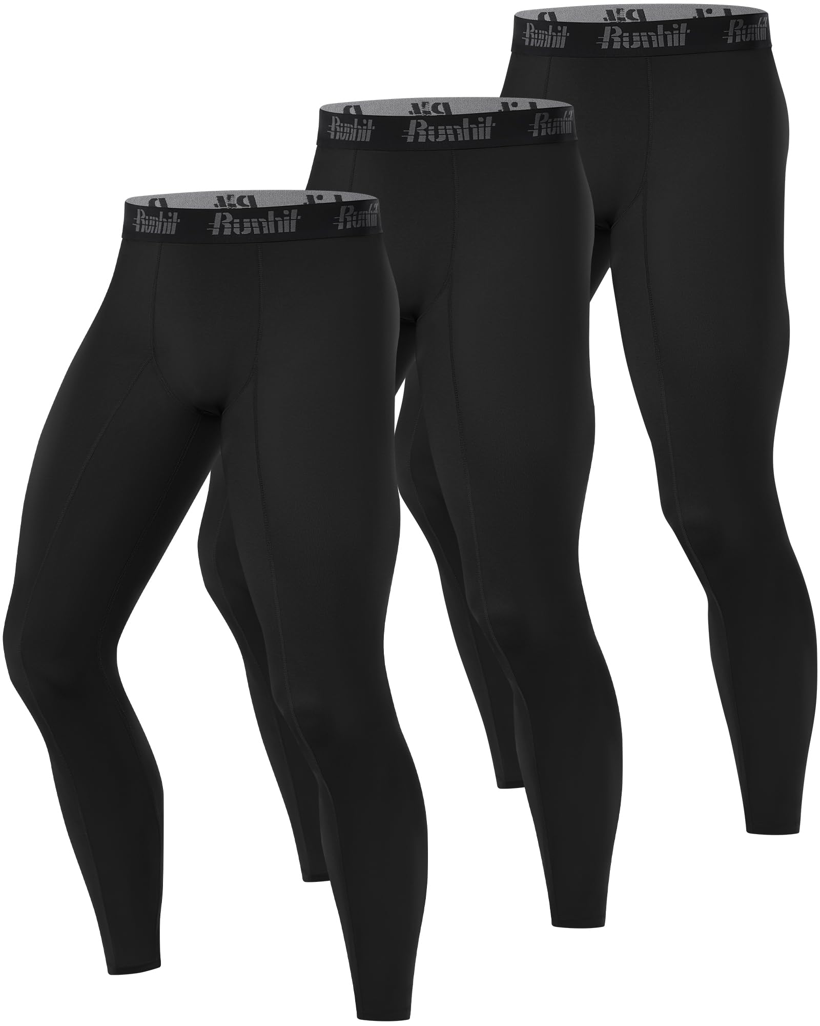 Runhit 1/3er Pack Kompressionshose Herren Lange Sport Leggings Tights Schnelltrocknende Trainingshose Sporthose Männer Atmungsaktiv Laufhose Funktionsunterwäsche für Fitness Joggen Gym