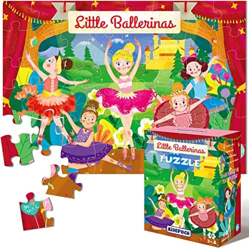 Floor Puzzles for Kids Ages 3-5 Premium 48-Piece 20 x 14 Inch Ballerinas Princess Jigsaw Puzzles for Kids Ages 4-8