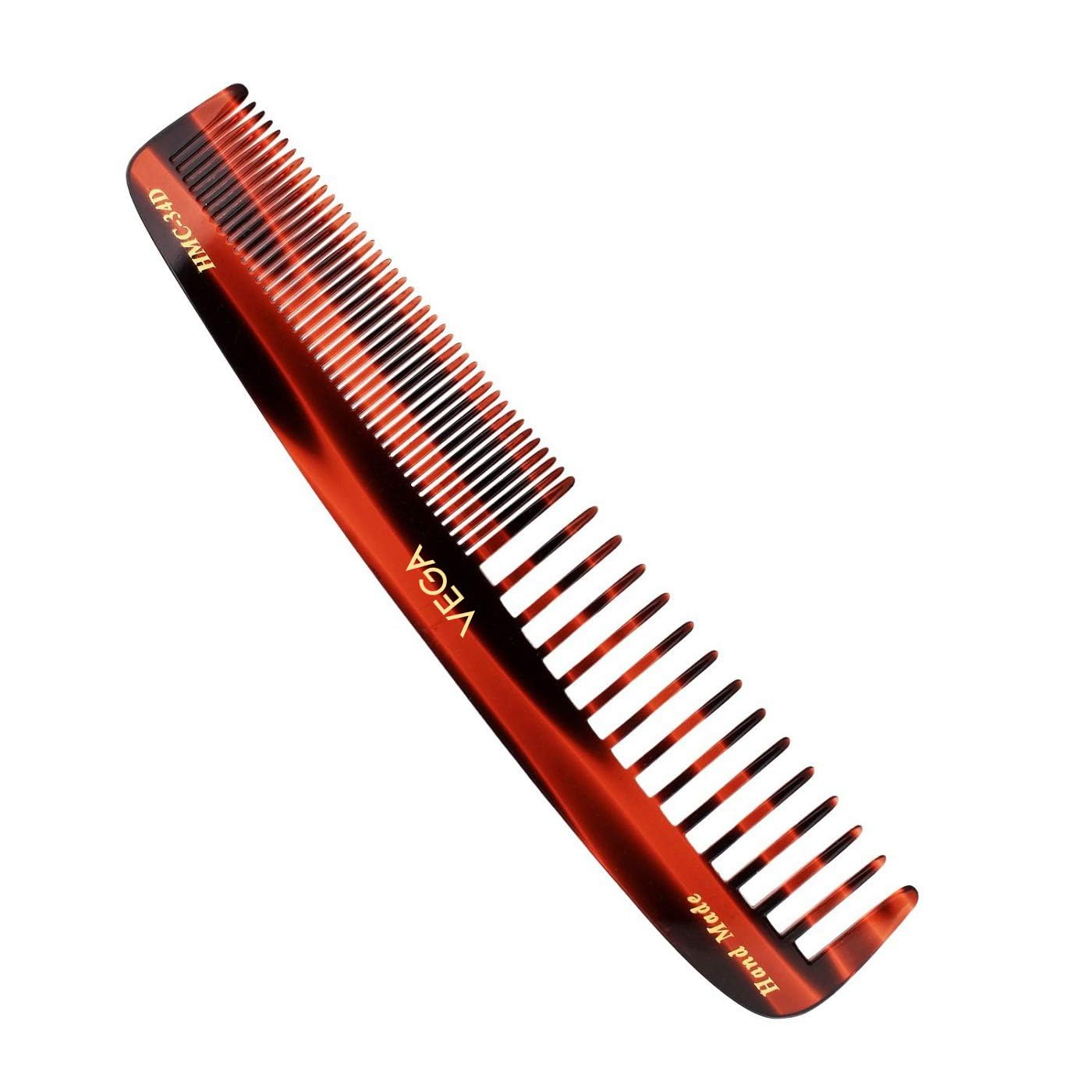 Handcrafted Shampoo Comb for Men & Women, Detangling, Daily Grooming | Made from Cellulose Acetate Non-petroleum Based Material from Plant, (India's No.1* Hair Comb Brand, HMC-34D)