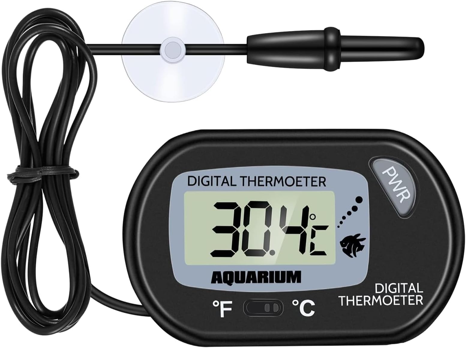 Zacro Glass LCD Digital Aquarium Thermometer Fish Tank Water Terrarium Temperature for All Life Stages