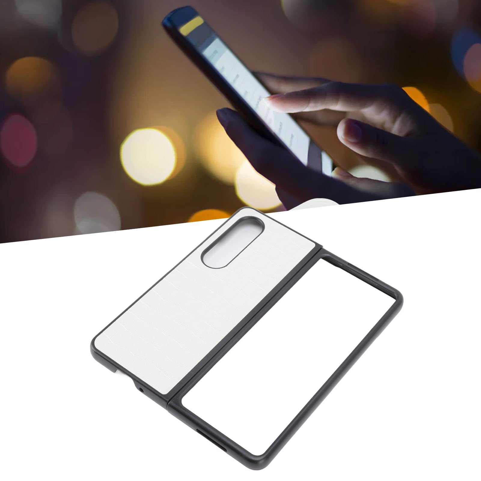 SIXRUN Custodia a Conchiglia con Schermo per Samsung Z Fold 4, Pelle PU