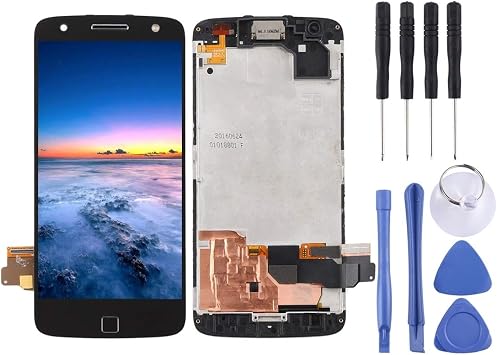 Replacement LCD Display LCD Screen and Digitizer Full Assembly with Frame Compatible for Motorola Moto Z Force XT1650-02Black Mobile Phone Screen Repair Parts Color Black