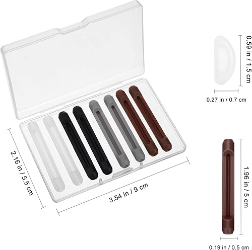 Miniatura 9 de Angoily Gafas transparentes, 24 pares de almohadillas para la nariz, almohadillas de punta de sien, almohadillas de silicona suave para la nariz,