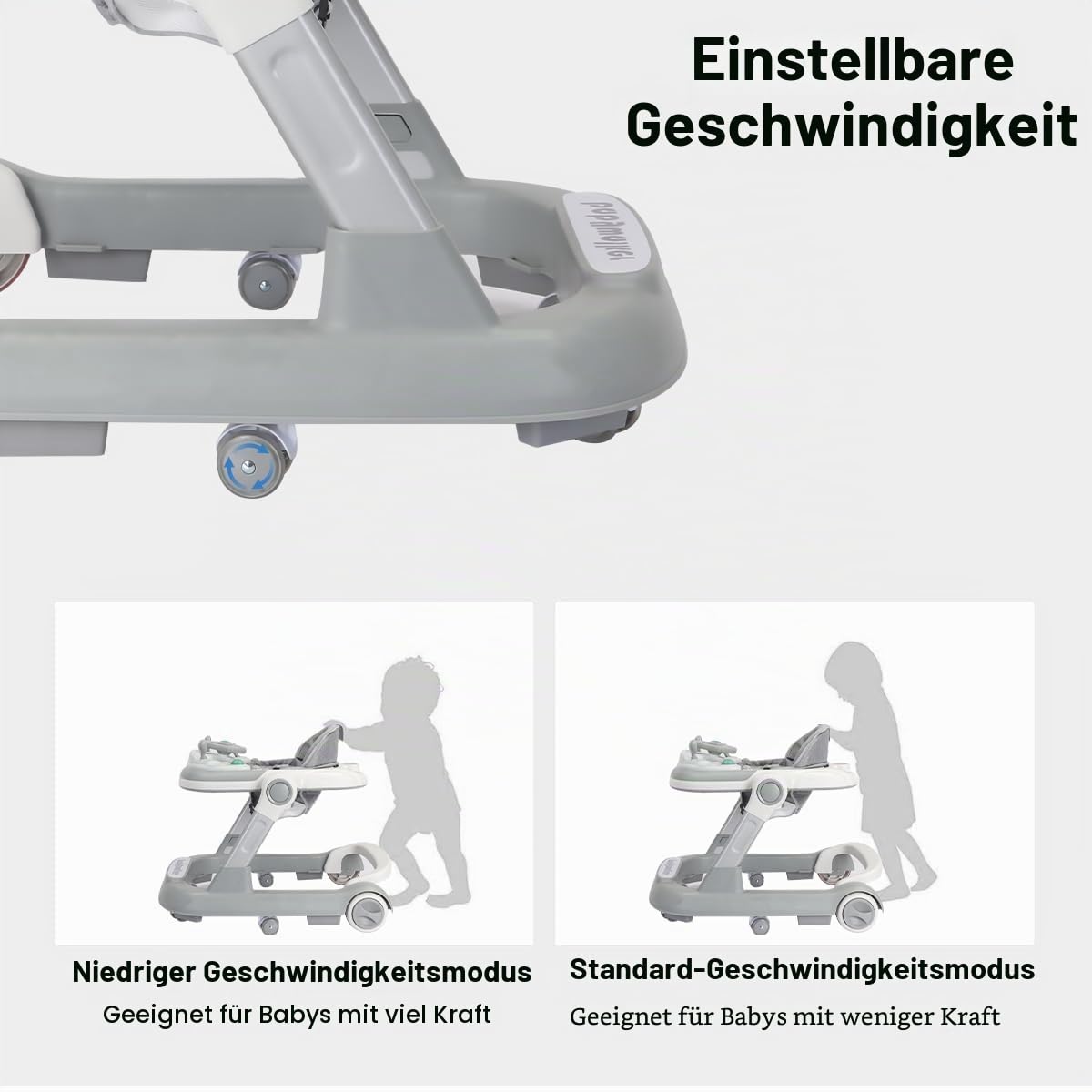 Lauflernhilfe 2-in-1: Schiebewagen für Kleinkinder mit Abnehmbarem Esstablett und Musik-Spielbrett (ohne Batterien),Faltbare Aktivitäts-Lauflernhilfe für Jungen und Mädchen von 6 bis 18 Monaten