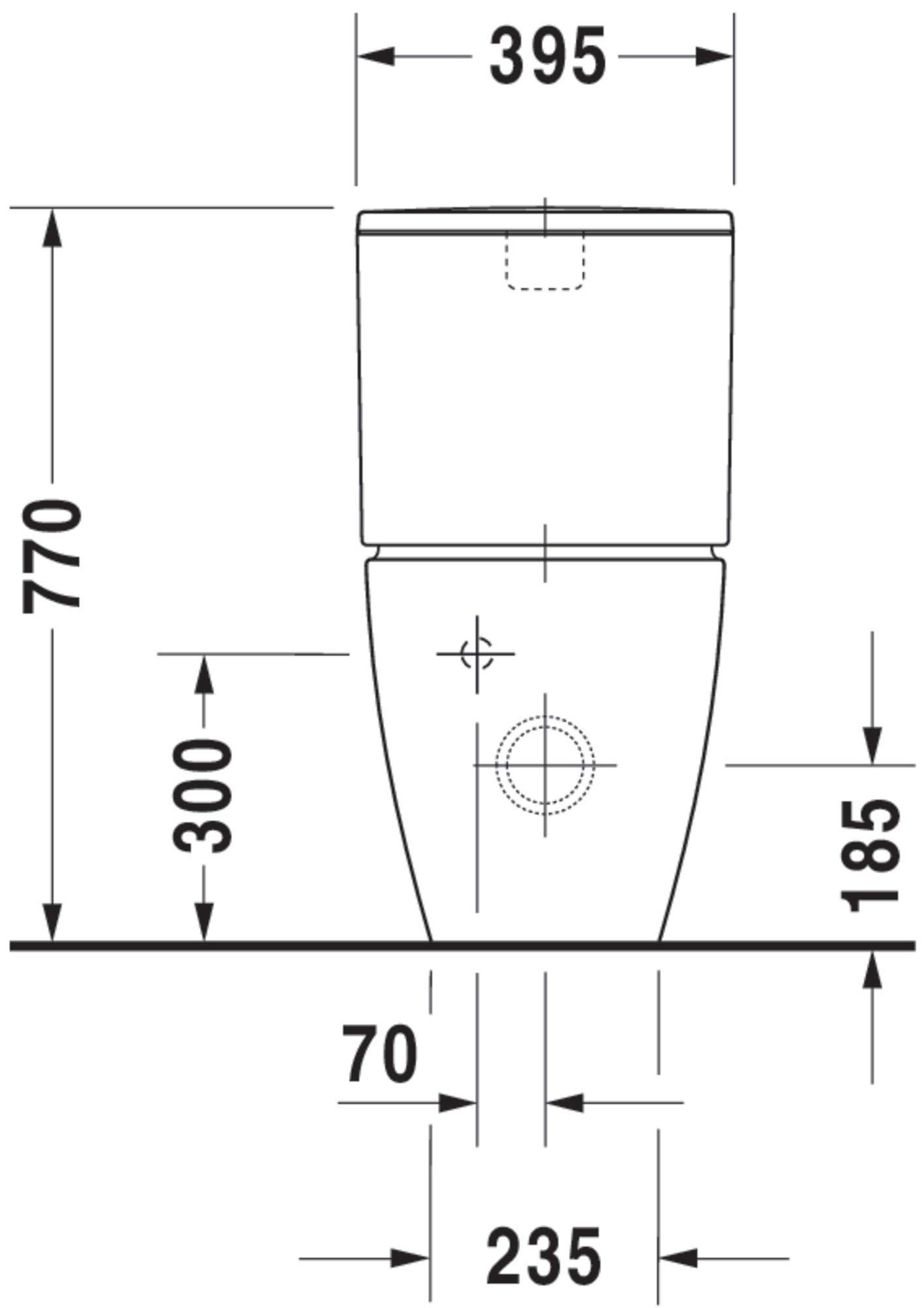 Duravit ME by Starck Floorstanding Toilet Bowl White (Tank