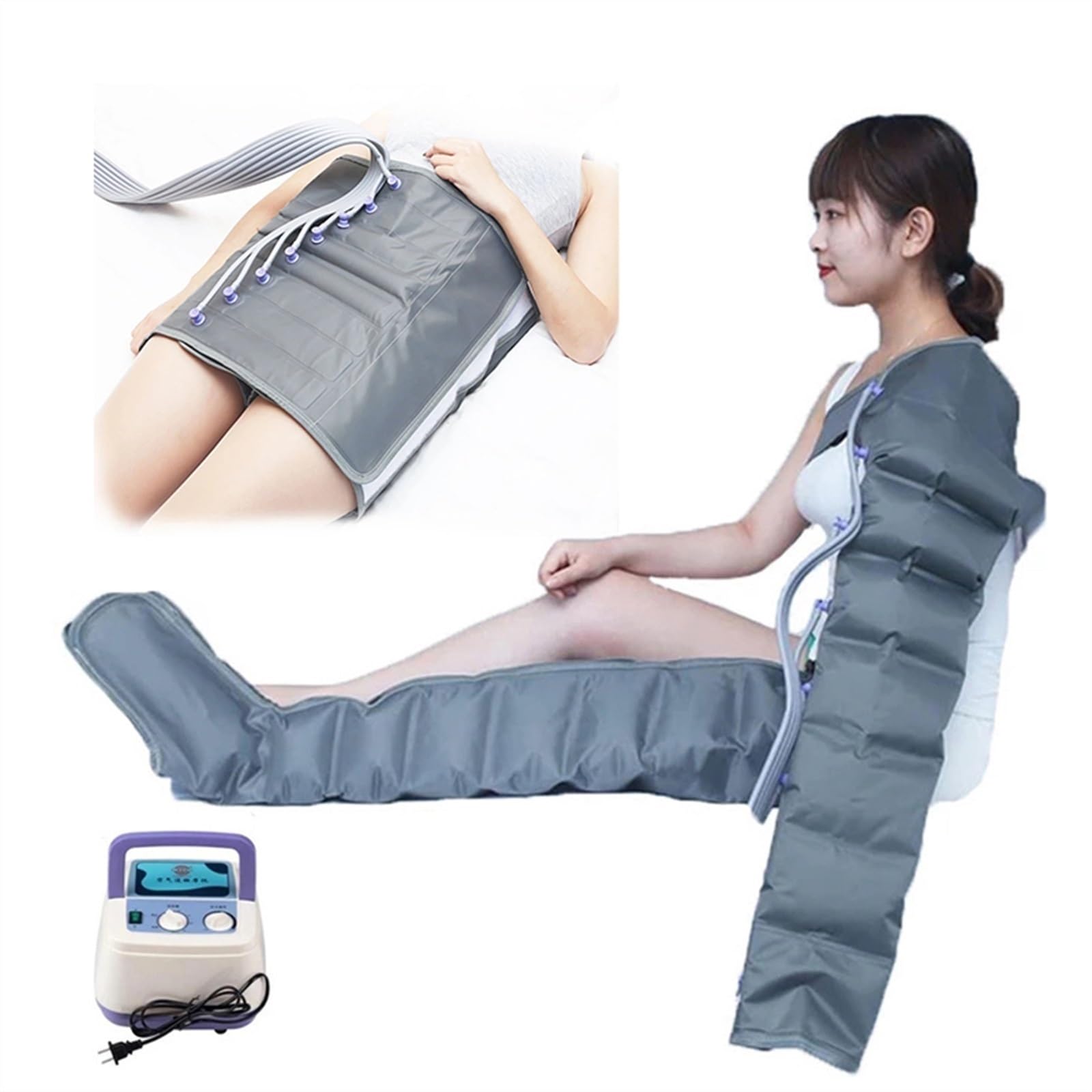 Bein Kompression Massager für Zirkulation und Entspannung Fuß und Wade Kompression Oberschenkel Massager Einstellbare Bein Wraps Massager mit Controller ( Color : 1 leg 1 arm 1 belt and machine , Size