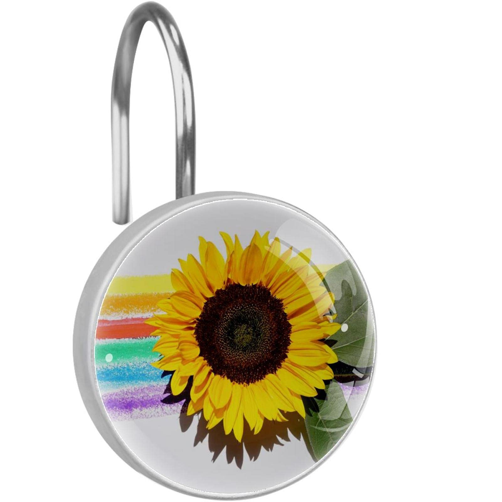 Crochets de rideau de douche tournesol antirouille pour éviter les taches de rouille