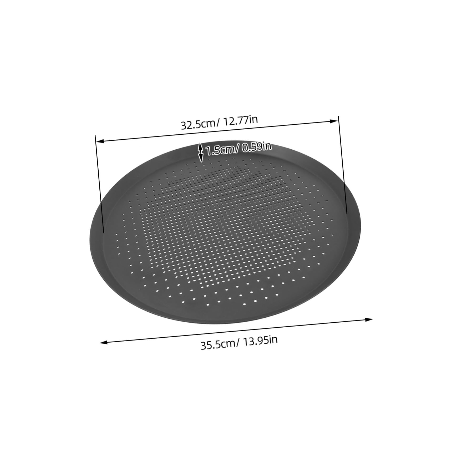 PRETYZOOM Rundes Backblech 33cm Perforiertes aus Aluminiumlegierung Pizza