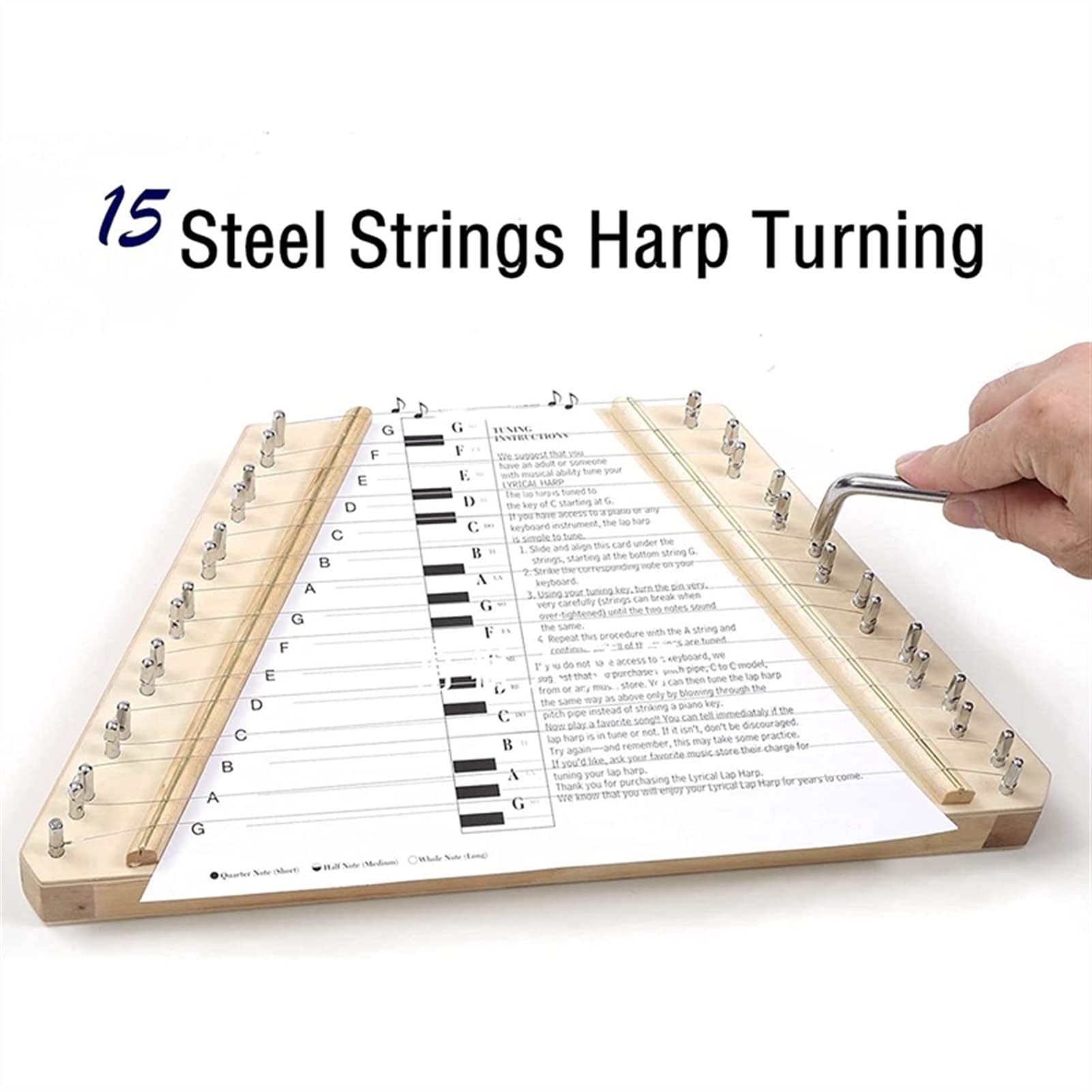 TSTS Lyre Instrument HARP 15 Metall String Harfe Lyre Harfe Mit Tuning-Schraubenschlüssel Tragetasche Für Kinder Erwachsene Anfänger Musikliebhaber