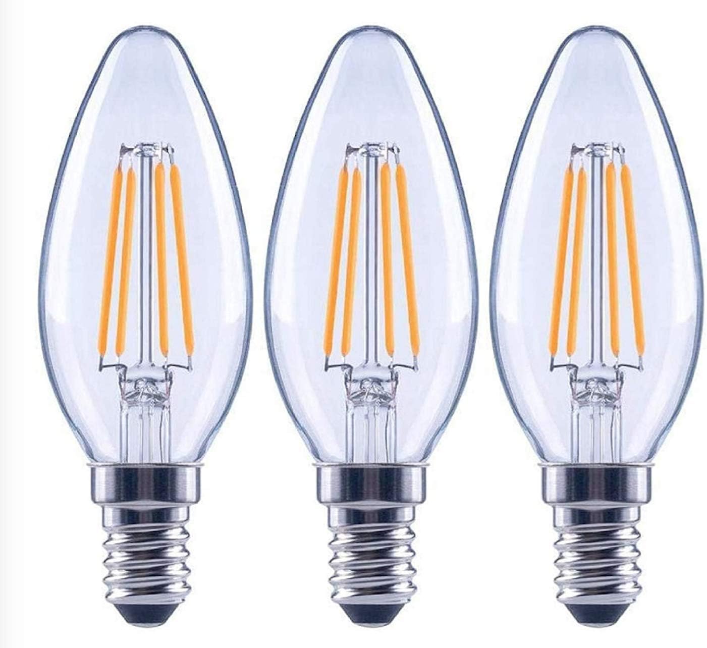 EcoSmart 60-Watt Equivalent B11 Dimmable Clear Filament Vintage Style LED Light Bulb Soft White (3-Pack)